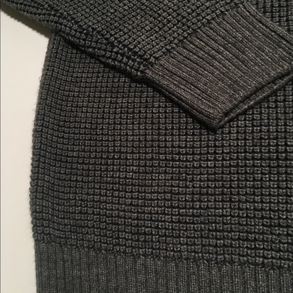 Luca Nobili Knitted Zip Up Sweater High Neck Gray Navy Wool - Picture 2 of 7